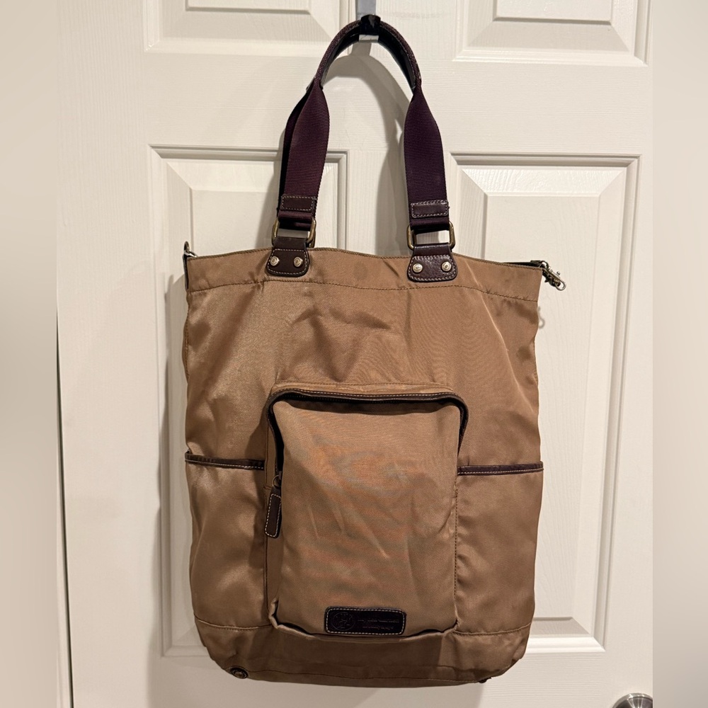 Hayden Harnett Nylon & Leather Handle Flight Tote Bag Carry On Weekender
